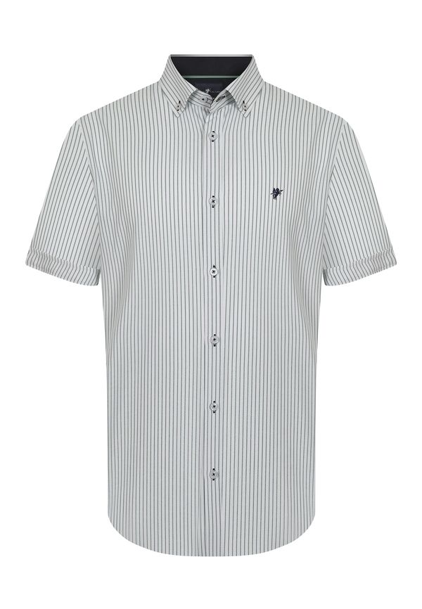 DENIM CULTURE DENIM CULTURE Košulja 'TOMMASO'  zelena / bijela