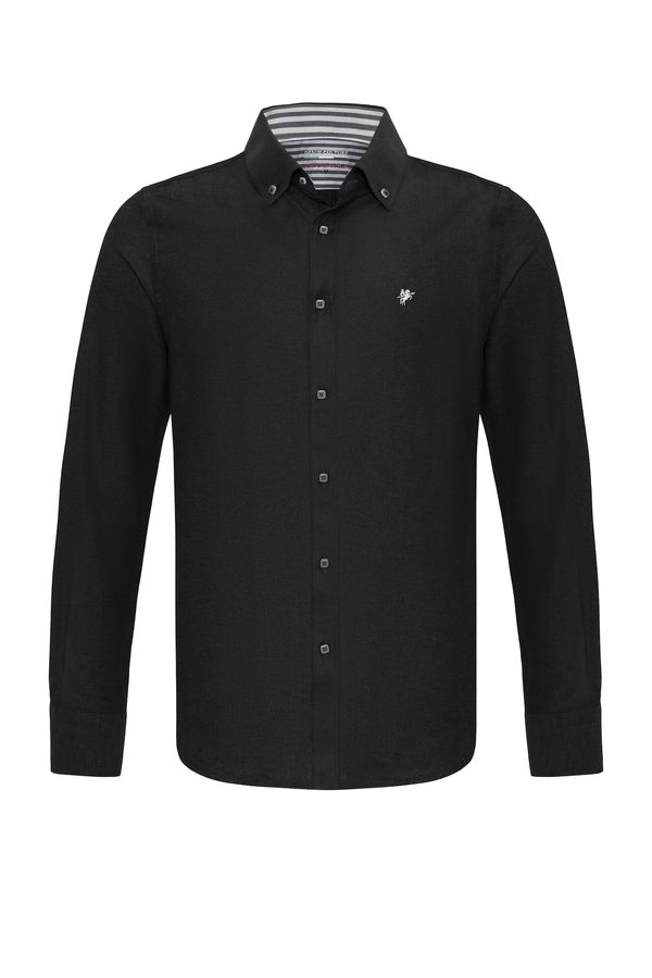 DENIM CULTURE DENIM CULTURE Košulja 'Tywin'  crna / bijela