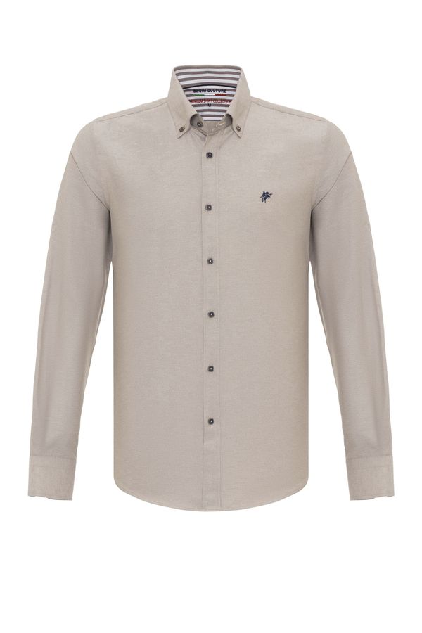 DENIM CULTURE DENIM CULTURE Košulja 'Tywin'  tamno bež / mornarsko plava