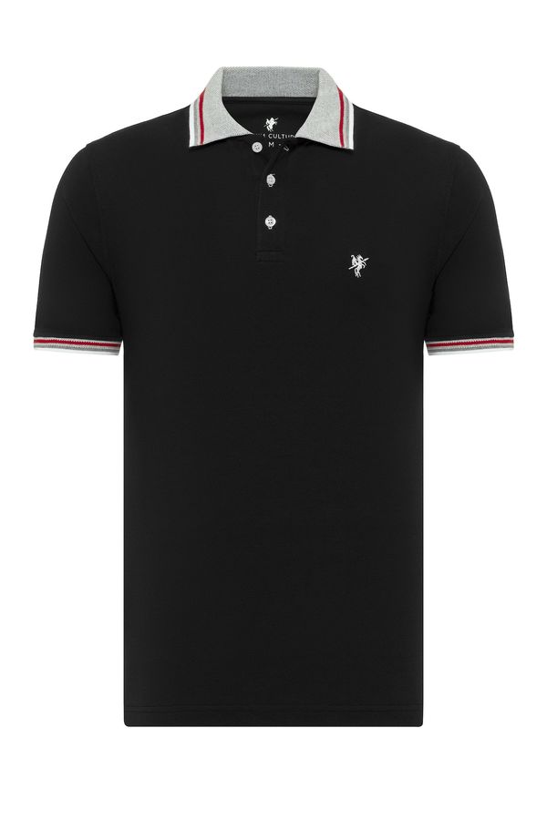 DENIM CULTURE DENIM CULTURE Majica 'ANGELO'  kameno siva / tamno crvena / crna