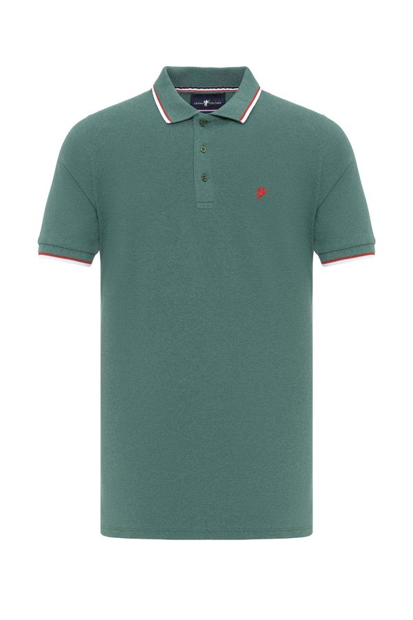 DENIM CULTURE DENIM CULTURE Majica 'ARVID'  smaragdno zelena / crvena / bijela