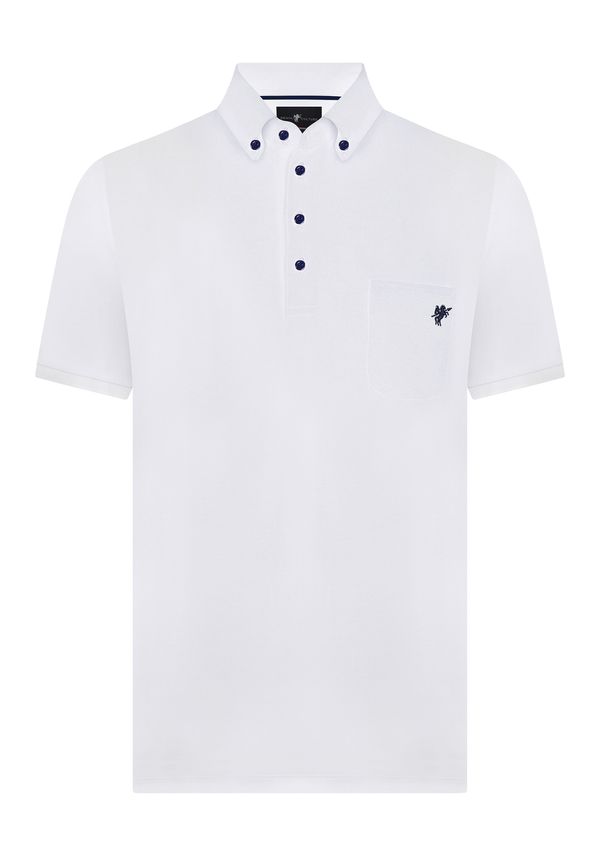 DENIM CULTURE DENIM CULTURE Majica 'Hampus'  mornarsko plava / bijela