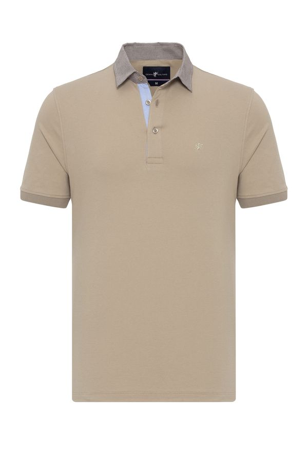 DENIM CULTURE DENIM CULTURE Majica 'HARRY'  bež / svijetloplava / smeđa / bijela