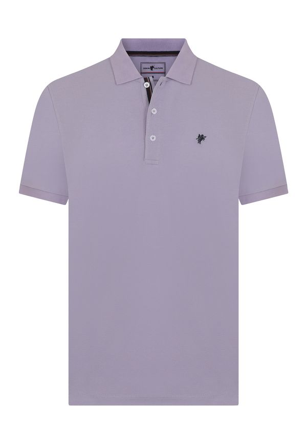 DENIM CULTURE DENIM CULTURE Majica 'LEO'  ljubičasta / crna