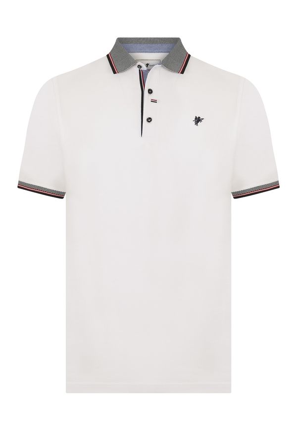 DENIM CULTURE DENIM CULTURE Majica 'Luigi'  ecru/prljavo bijela / morsko plava / trešnja crvena