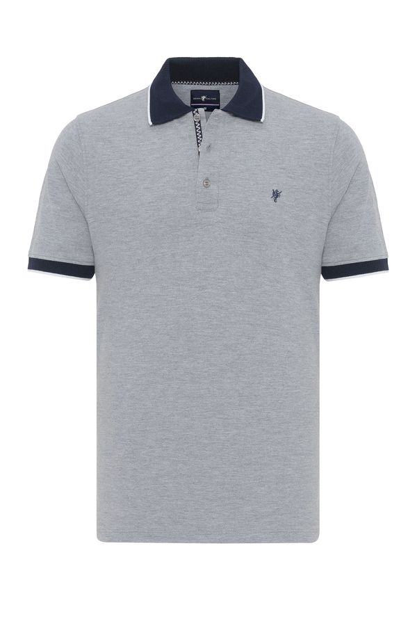 DENIM CULTURE DENIM CULTURE Majica 'REUBEN'  mornarsko plava / siva melange / bijela