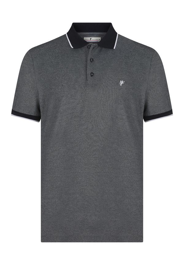 DENIM CULTURE DENIM CULTURE Majica 'TIAGO'  tamo siva / crna / bijela