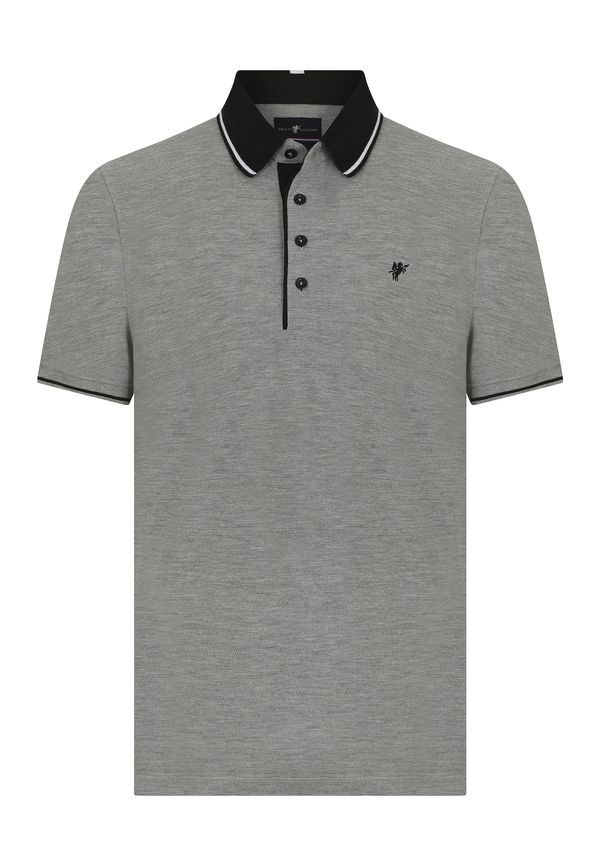 DENIM CULTURE DENIM CULTURE Majica 'Vasilis'  siva melange / crna / bijela