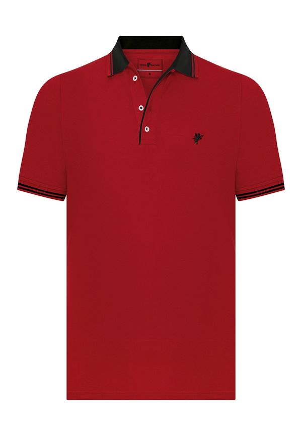 DENIM CULTURE DENIM CULTURE Majica 'ZORAN'  crvena / crna