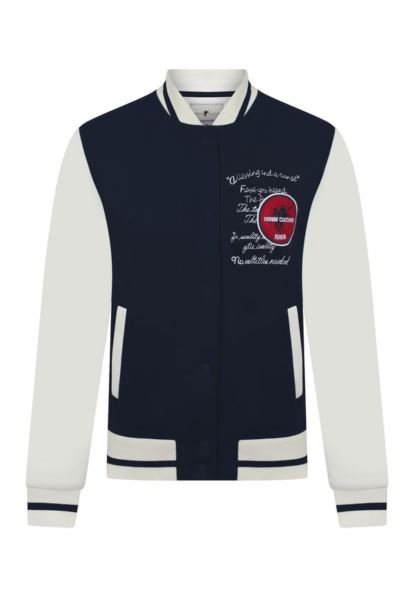 DENIM CULTURE DENIM CULTURE Prijelazna jakna 'CECILIE'  mornarsko plava / tamno crvena / bijela