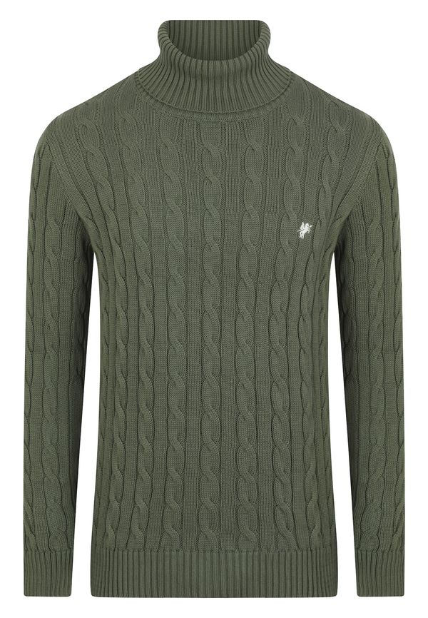 DENIM CULTURE DENIM CULTURE Pulover 'Benoit'  kaki / prljavo bijela