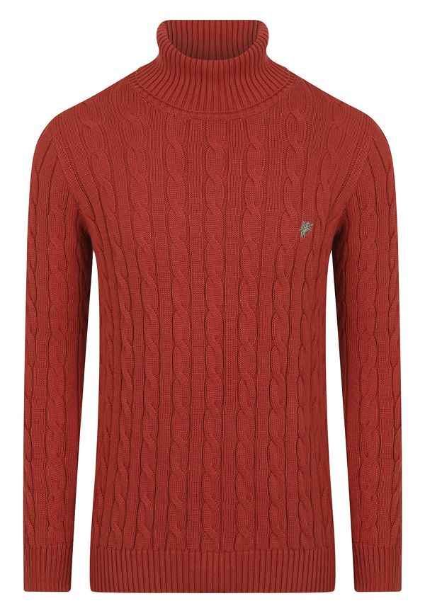 DENIM CULTURE DENIM CULTURE Pulover 'Benoit'  sivkasto plava / ciglasto crvena