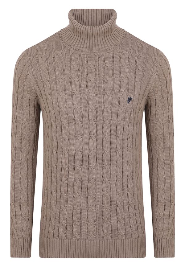 DENIM CULTURE DENIM CULTURE Pulover 'Benoit'  toplo smeđa / mornarsko plava