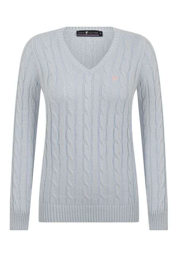 DENIM CULTURE DENIM CULTURE Pulover 'Bloom'  bež / nebesko plava