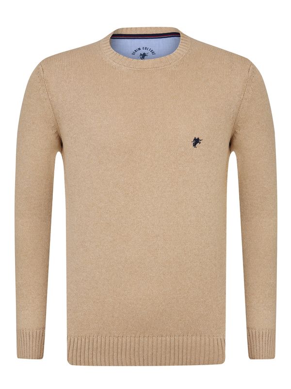 DENIM CULTURE DENIM CULTURE Pulover 'Brian'  bež melange / plava / mornarsko plava