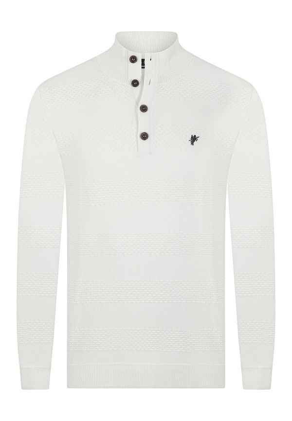 DENIM CULTURE DENIM CULTURE Pulover 'Chandler'  ecru/prljavo bijela / crna