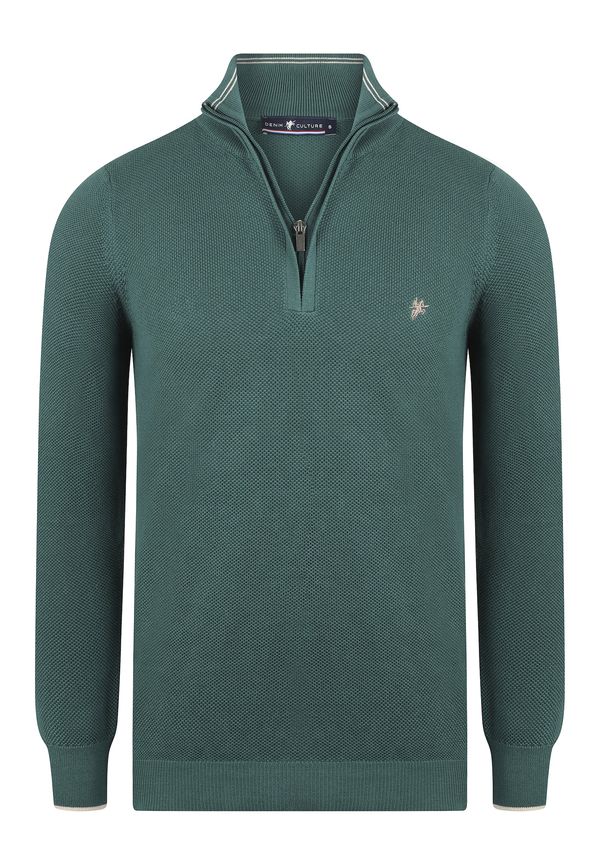 DENIM CULTURE DENIM CULTURE Pulover 'Chester'  ecru/prljavo bijela / smaragdno zelena