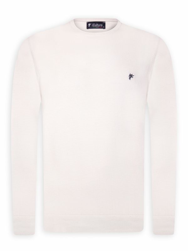 DENIM CULTURE DENIM CULTURE Pulover 'GIANLUCA'  ecru/prljavo bijela / siva