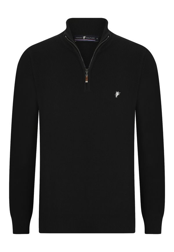 DENIM CULTURE DENIM CULTURE Pulover 'Honour'  crna