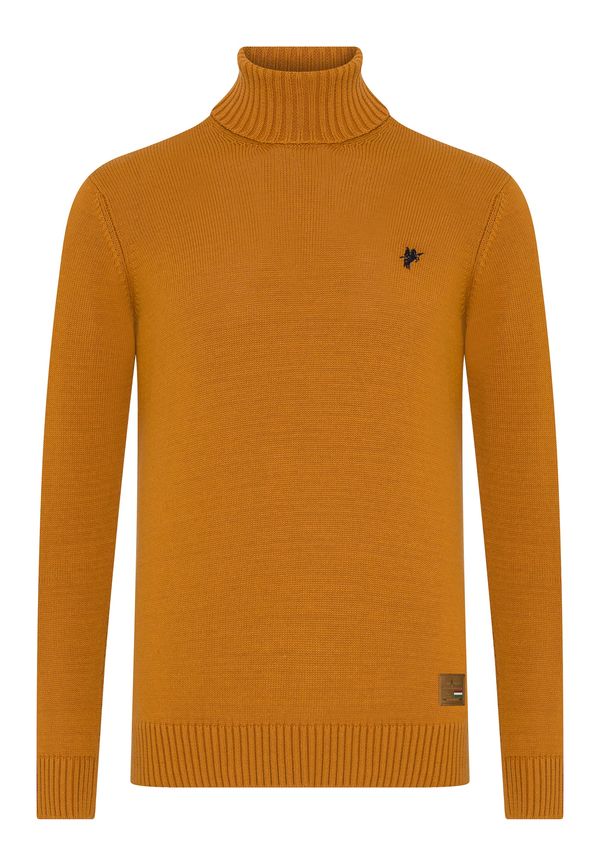 DENIM CULTURE DENIM CULTURE Pulover 'Jason'  mornarsko plava / tamno narančasta