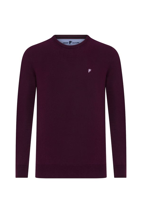 DENIM CULTURE DENIM CULTURE Pulover 'Jeromy'  purpurna / bijela
