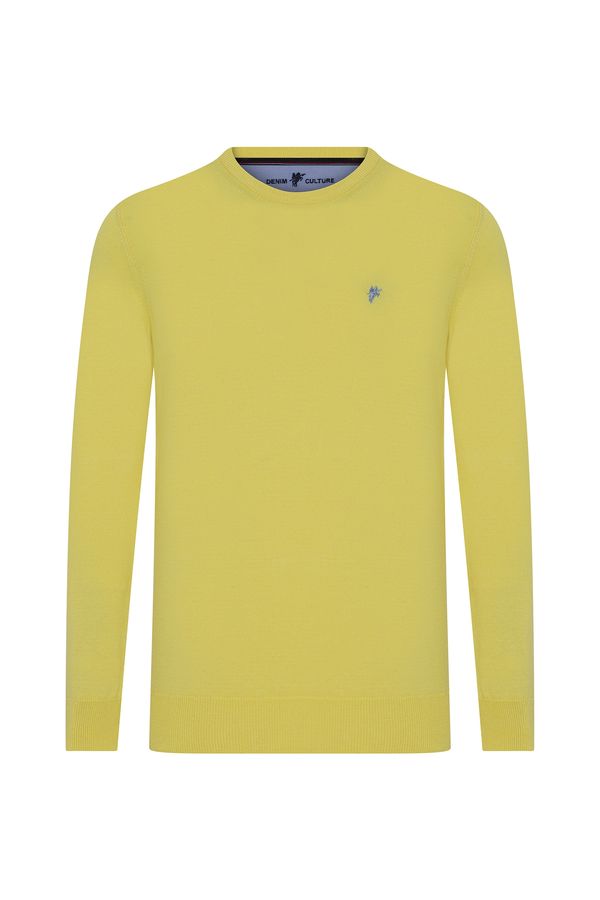 DENIM CULTURE DENIM CULTURE Pulover 'Jeromy'  svijetloplava / senf