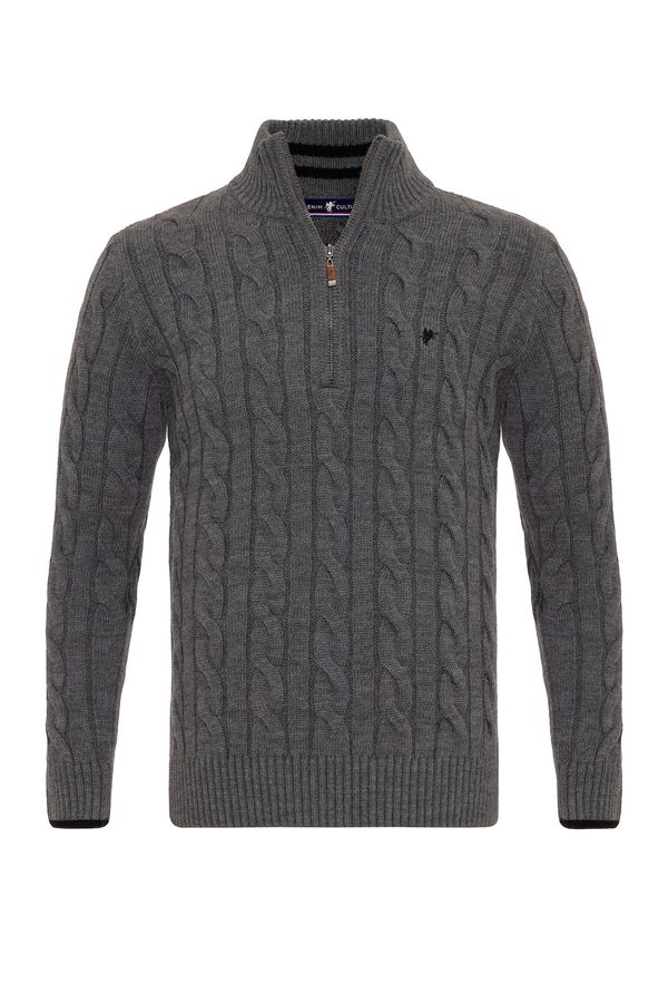 DENIM CULTURE DENIM CULTURE Pulover 'JOEL'  antracit siva