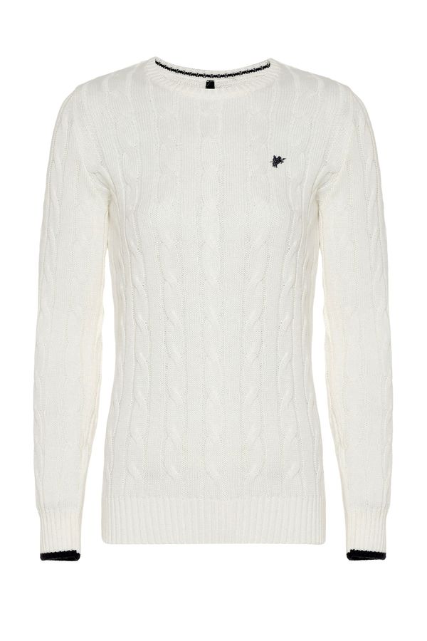 DENIM CULTURE DENIM CULTURE Pulover 'KENDALL'  ecru/prljavo bijela / tamno plava