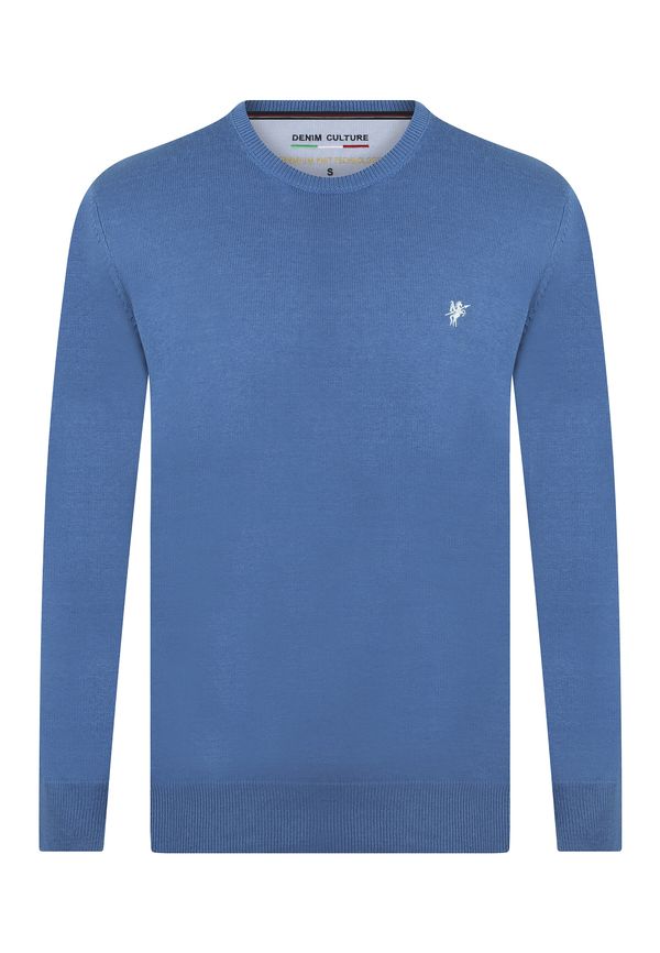 DENIM CULTURE DENIM CULTURE Pulover 'Leroy'  kraljevsko plava / bijela