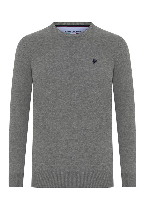 DENIM CULTURE DENIM CULTURE Pulover 'Leroy'  tamno plava / siva melange