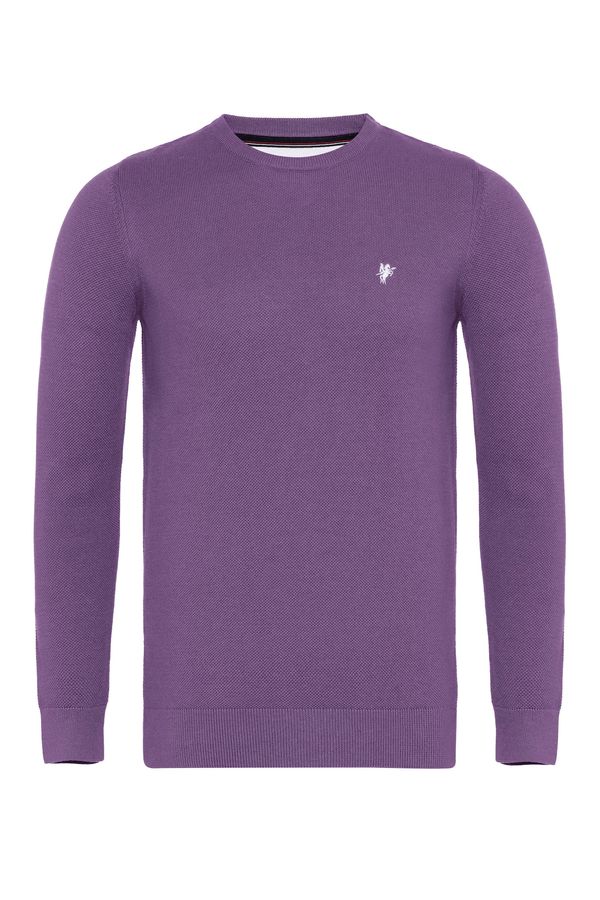 DENIM CULTURE DENIM CULTURE Pulover 'LEVIN'  ljubičasta / bijela