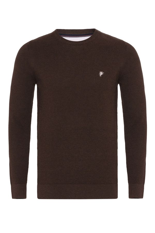 DENIM CULTURE DENIM CULTURE Pulover 'LEVIN'  smeđa