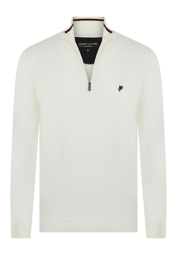 DENIM CULTURE DENIM CULTURE Pulover 'Lucio'  mornarsko plava / prljavo bijela