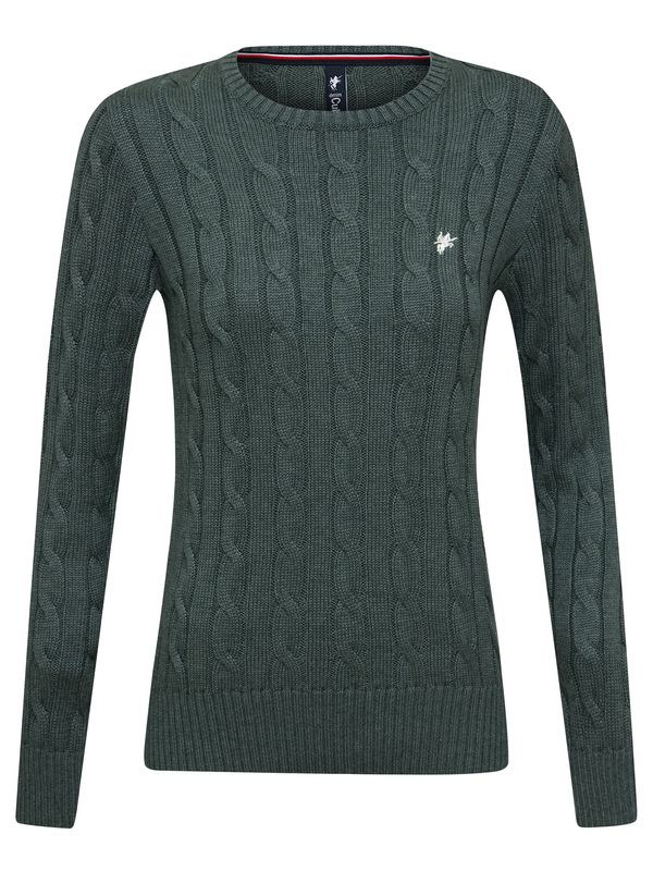 DENIM CULTURE DENIM CULTURE Pulover 'LUDOVICA'  kaki / bijela