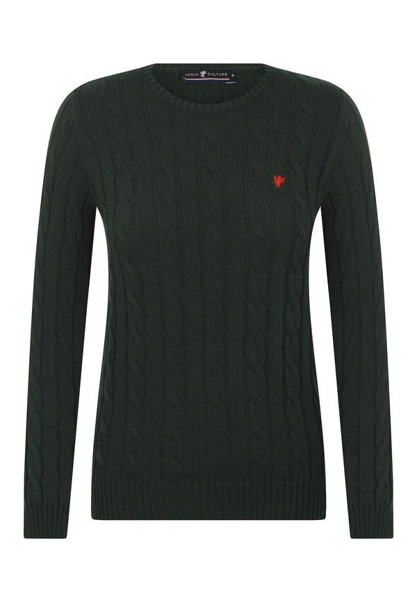 DENIM CULTURE DENIM CULTURE Pulover 'Luisa'  kraljevski zelena / svijetlocrvena