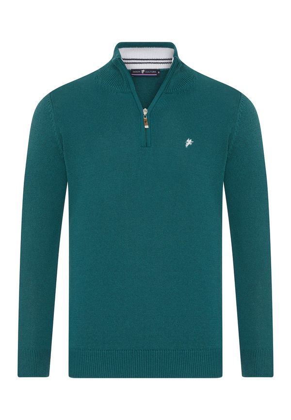 DENIM CULTURE DENIM CULTURE Pulover 'Maddox'  smaragdno zelena