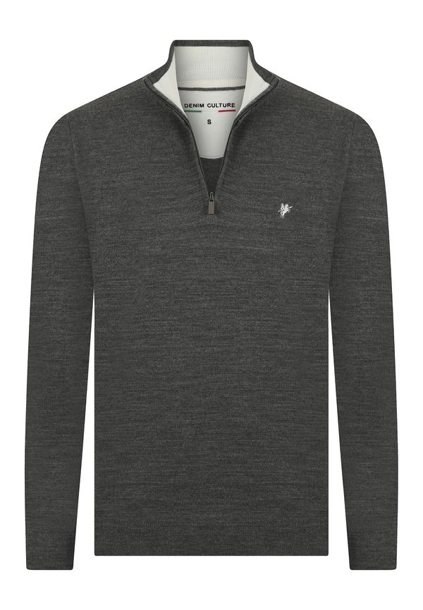 DENIM CULTURE DENIM CULTURE Pulover 'Martino'  antracit siva / bijela