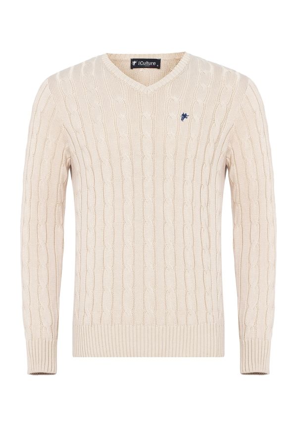 DENIM CULTURE DENIM CULTURE Pulover ' MAURIZIO '  bež melange