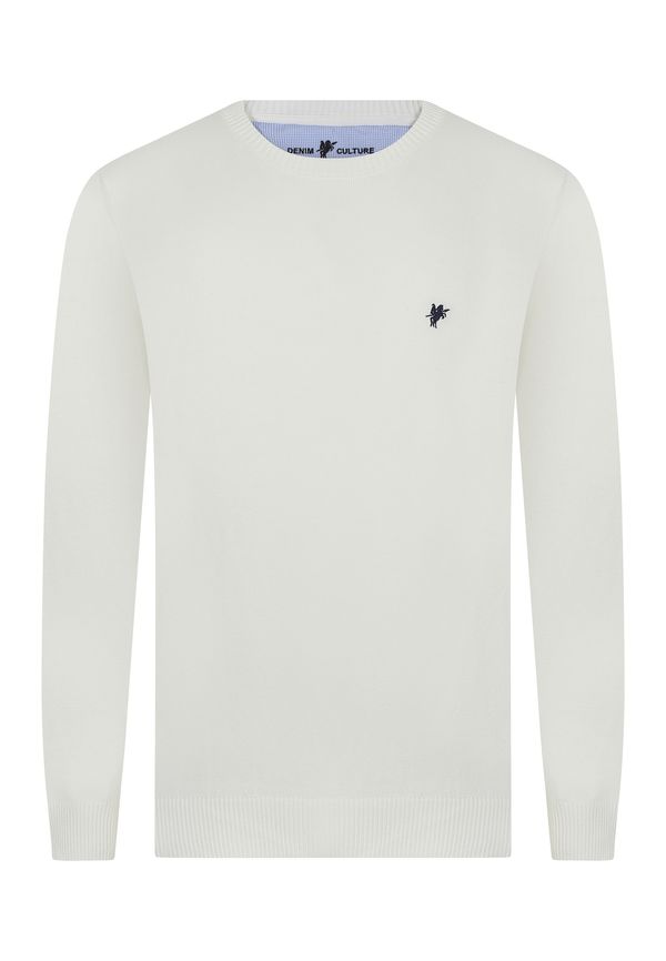 DENIM CULTURE DENIM CULTURE Pulover 'NARCISO'  ecru/prljavo bijela