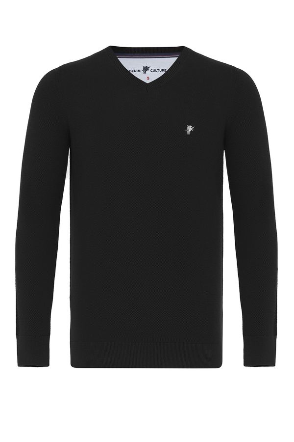 DENIM CULTURE DENIM CULTURE Pulover 'NOVAK'  crna / bijela