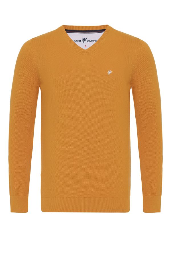 DENIM CULTURE DENIM CULTURE Pulover ' NOVAK '  narančasta / bijela