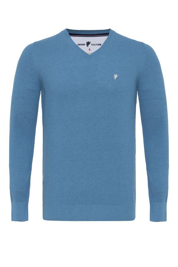 DENIM CULTURE DENIM CULTURE Pulover ' NOVAK '  plava / bijela