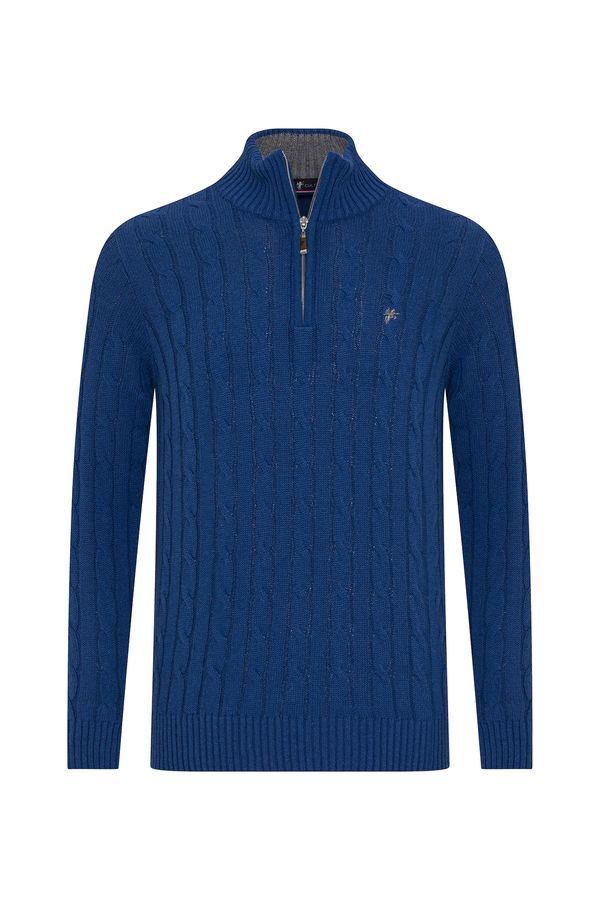 DENIM CULTURE DENIM CULTURE Pulover 'Orion'  kraljevsko plava / kameno siva