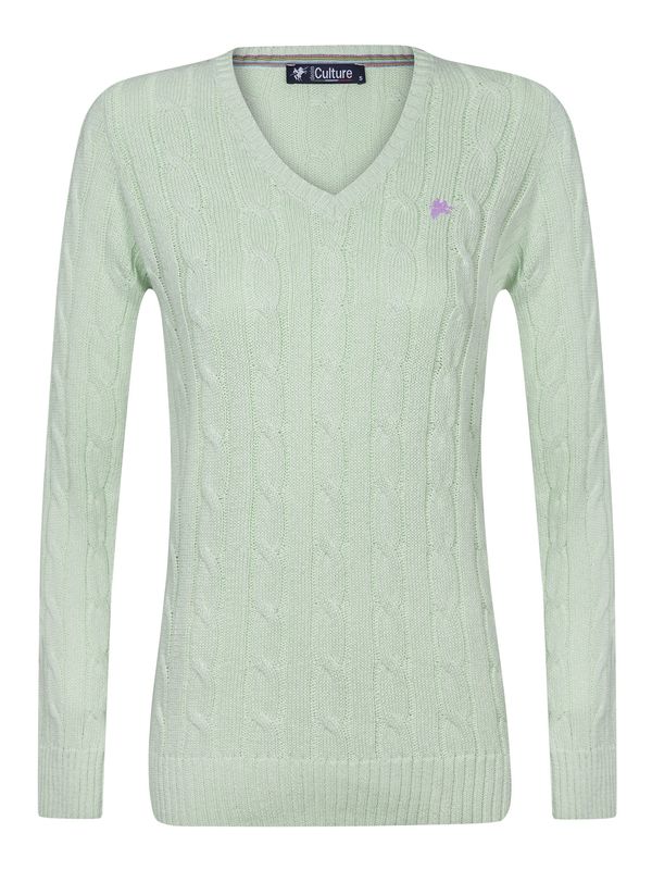 DENIM CULTURE DENIM CULTURE Pulover 'Perla'  pastelno zelena / svijetloljubičasta
