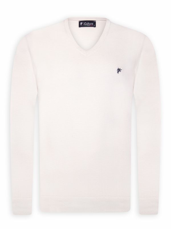 DENIM CULTURE DENIM CULTURE Pulover 'PIETRO'  ecru/prljavo bijela / mornarsko plava