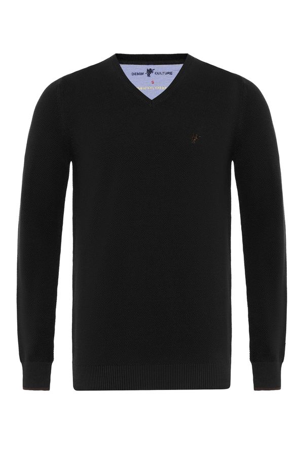 DENIM CULTURE DENIM CULTURE Pulover 'Romario'  crna