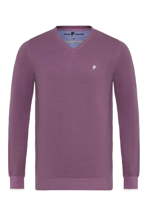 DENIM CULTURE DENIM CULTURE Pulover 'Romario'  ljubičasta / bijela