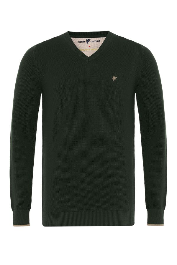 DENIM CULTURE DENIM CULTURE Pulover 'Romario'  tamno zelena