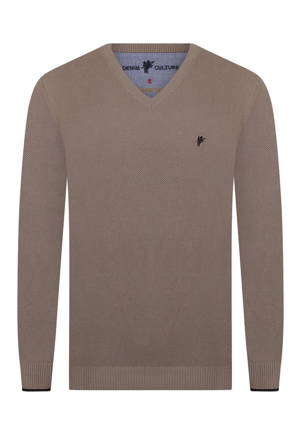 DENIM CULTURE DENIM CULTURE Pulover ' ROMEO '  bež / mornarsko plava