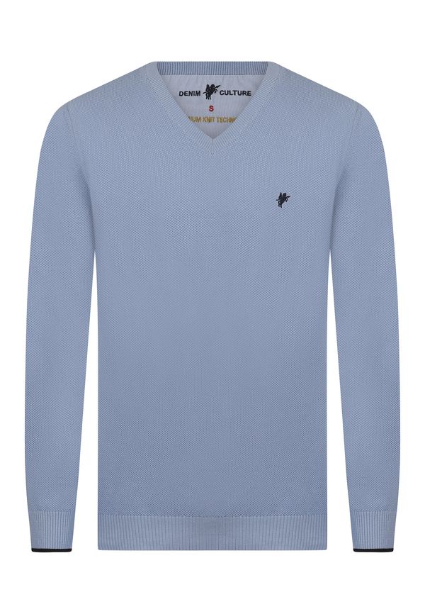 DENIM CULTURE DENIM CULTURE Pulover 'ROMEO'  svijetloplava / crna